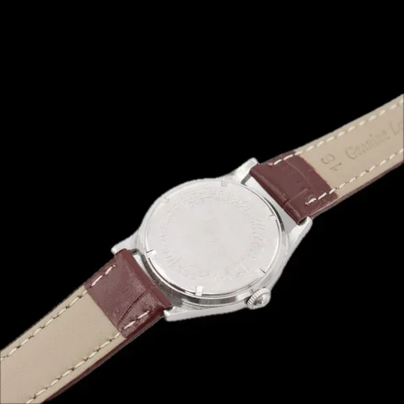 Vintage 30mm Baylor Men's Mechanical Wristwatch 1187 France Steel Unique Dial